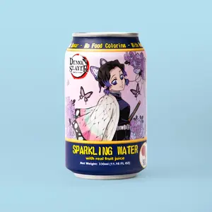 AnyYums Demon Slayer Sparkling Water with real juice 330ml - Lychee Flavor