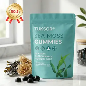 TUKSOR Sea Moss Gummies with Black Seed Oil & Ashwagandha - 5-in-1 Daily Supplement - Gluten-Free, Non-GMO - Supports Hair, Skin, Nails, Gut Health, Immunity, Energy (60 Count)