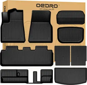 YITAMOTOR Floor Mats Trunk Mat with Backrest Mat for Tesla Model Y 2020-2024 Custom Fit Trunk Mats Accessories Back Seat Protector for for Model Y 7-Seat 9 Pcs Mats Set