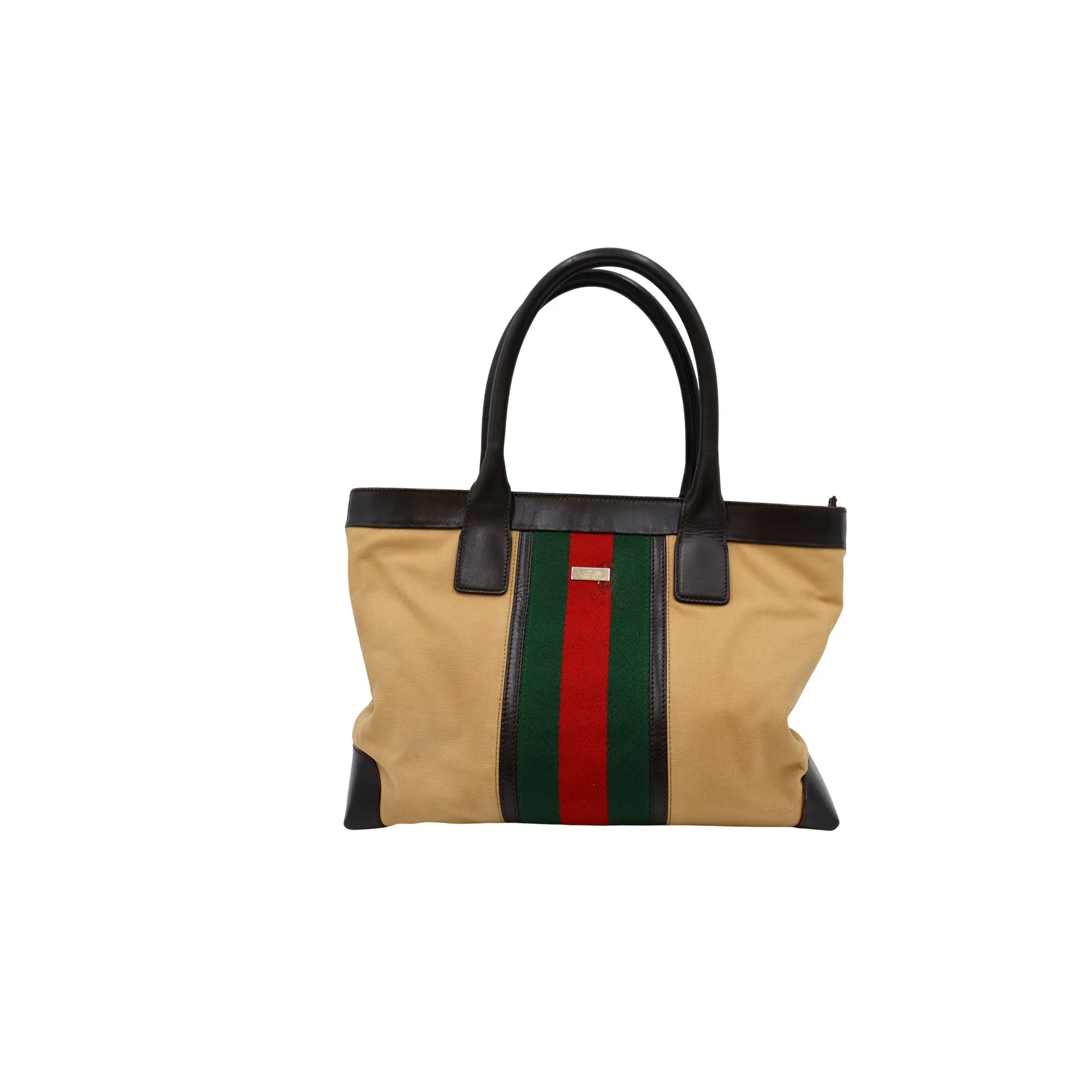 Pre-owned GUCCI canvas Tote bags Web Tote Bag (4900000230130)
