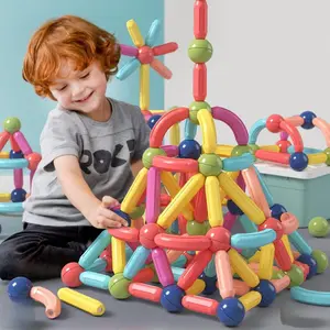 Magnetic Building Blocks for Kids Ages 4-8, STEM Construction Toys for Boys and Girls, Large Size Magnetic Sticks and Balls Game Set for Kid’s Early Educational Learning (64PCS)