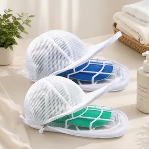 Baseball Cap Washer Cage, Adjustable Hat Cleaning Frame for Washer & Dishwasher, Hat Shaper Protector with Mesh Laundry Bag, Prevents Bending & Deformation, Adult Size Laundry Mesh Cleaning Gift Protector Tool Washer