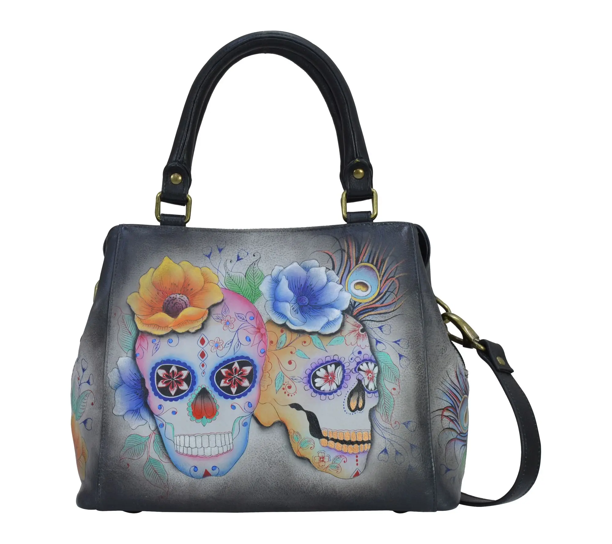 Anushcka Painted Leather Multi Compartment Satchel