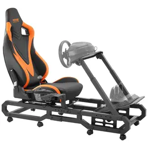 【Summervibes】VEVOR Racing Wheel Stand with Wheels For Logitech G923/G920/G29,  , Heavy Duty Steel Driving Simulator Cockpit-Thrustmaster T248P, Steering Wheel Bracket & Foot Pedal Adjustable, Max Load 330 LBS