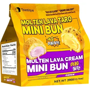 Toastique Taro Chicken Floss Molten Lava Cream Mini Bun – Soft Milk Bread Filled with Taro Cream & Savory Floss (9.17 oz)