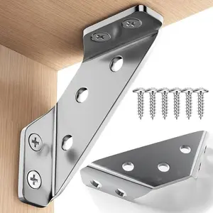Multi-Functional Corner Brackets, Durable Furniture Connectors, 90 Degree Right Angle Support, Includes Screws, Suitable for Cabinets, Drawers, Tables, Chairs