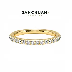 S925 Sterling Silver Gold-Plated Lab-Grown Diamond Stackable Rings | Dainty Unisex Ring Set for Layering