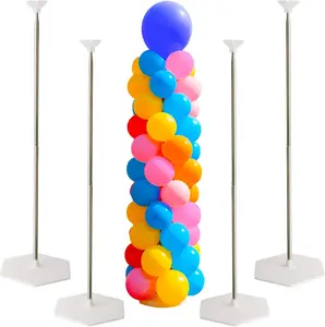 Balloon Stand Set of 4 Reusable Balloon Column Stand Kits, 7FT Balloon Stands for with Bases for Graduation Birthday Baby Shower Decorations