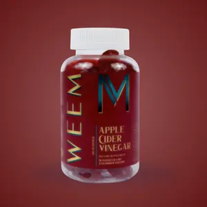 Weem Apple Cider Vinegar Gummy Vitamins - Vitamin B12, Gelatin-Free,Gluten Free, Vegan & Non-GMO. Natural Edible Vegan Dietary Supplement