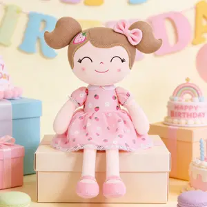 Gloveleya Strawberry Doll Plush Toy for Girls Birthday dolls for girls Soft Baby Cuddle Toy Princess Toys for Toddlers 0-6 Years 1st Birthday Present