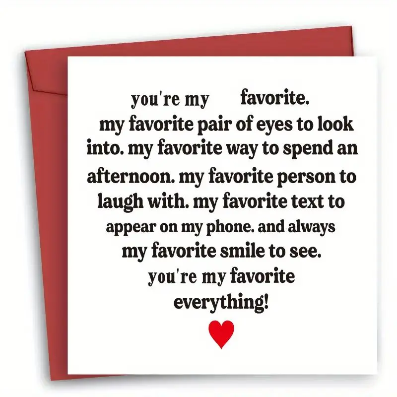Heart Shaped Love Themed Letter Pattern Greeting Card, 1 Count Special Birthday Card, Relationship Greeting Card for Anniversary Celebration, Custom Message Card, Card Design