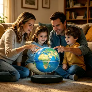 Floating Globe Magnetic Levitating Globe with LED Light 360° Rotating Geographic World Map for Home Office Decor Cool Tech Gift for Kids Teacher Husband Colleague