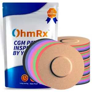 OhmRx Freestyle Libre 2 Waterproof Sensor Covers - Pack of 25 Multicolor Adhesive Patches Healthcare Health Monitor