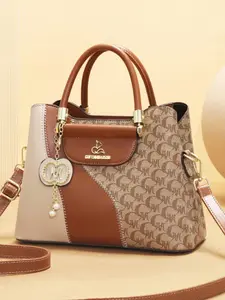 Women's Fashionable Letter Pattern Patched Design Handbag, Casual Versatile PU Leather Crossbody Bag with Letters Charm, Trendy All-match Commuter Bag for Daily Used, Casual Handbag Satchel