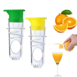 [Buy 1 Get 2]-Lemon Squeezer Portable LemonJuicer BPA-Free Plastic Lime Juicer CompactJuice Extractor Handheld Citrus Press with Lid -2025 New Screw Top Manual Citrus Tap SqueezeLime for Cocktails, Dri