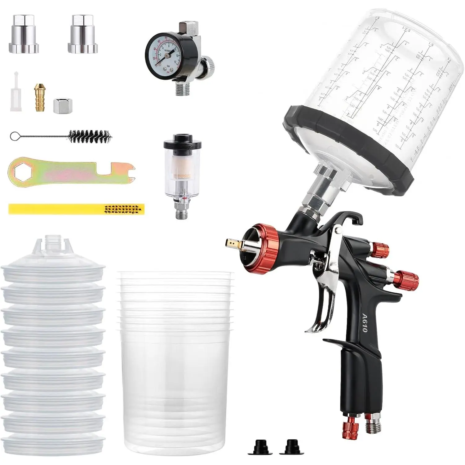 Tools R500 LVLP Air Spray  with 22 Ounce Disposable  Cups, A610   Automotive,    Sprayer,   for House Painting, , Furniture, Varnish and Top Coat