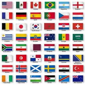 48-Country International Soccer Flag Set, 3x5ft Banners for Festive & Party Backdrops