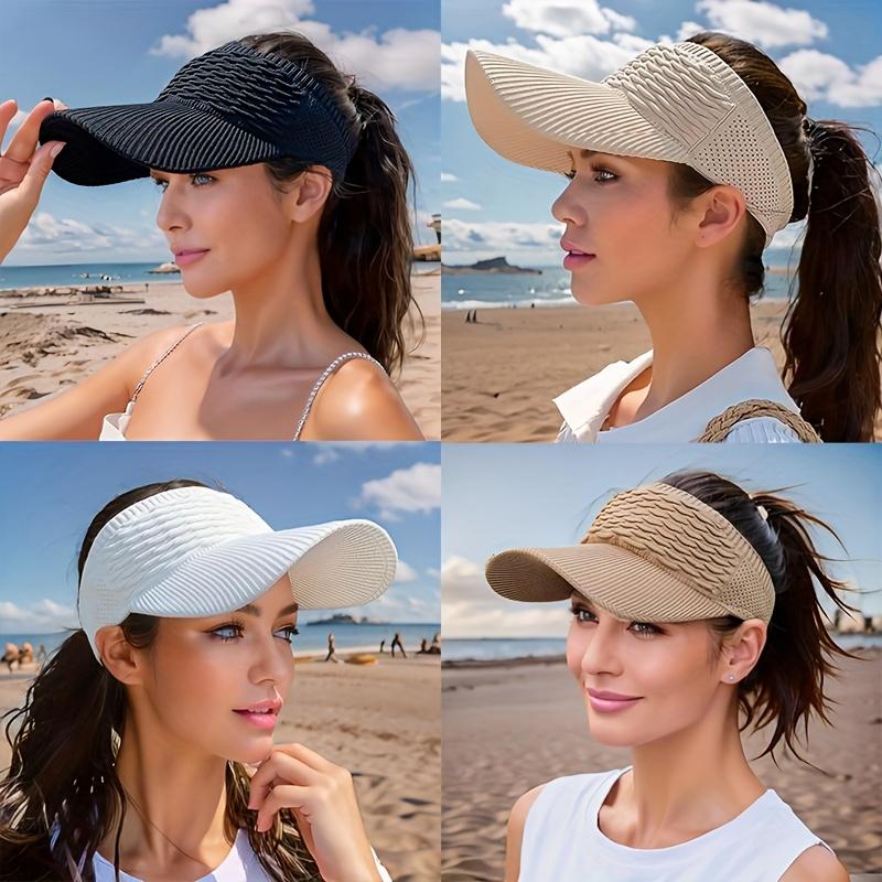 Spring/Summer Outdoor Sports Visor Cap Women's Open-Top Sun Hat for Students Sunshade UV Protection Ideal for School Outings and Sports Events