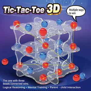 New 3D Three-in-a-Row Tic-Tac-Toe Children's Early Education Thinking Development Educational Toy Leisure Battle Board Game