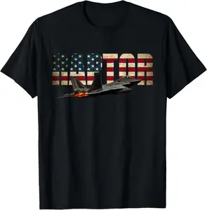 100%cotton F-22 F22 Raptor Jet Fighter Plane T Shirt Us Flag Pilot T-Shirt