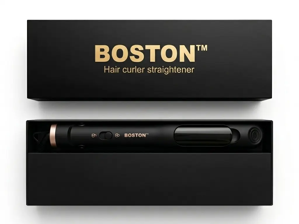 BOSTON 2-in-1 Steam Hair Curler & Straightener - Infrared Hydrating Vapor Flat Iron Stylist for Frizz-Free Shine