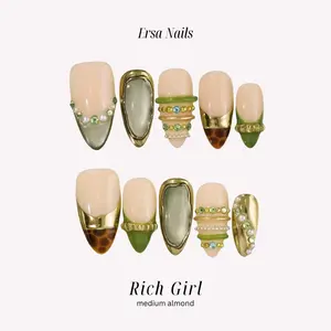 ErsaNails BEST-SELLING Collection – Handmade Press-On Nails 10PCS | Acrylic, Reusable, Salon-Quality, Long-Lasting, Glossy Design