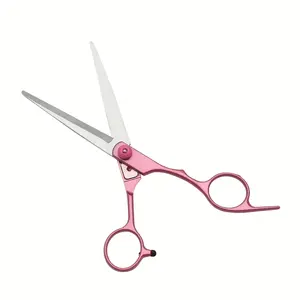 1pc Professional Hair Scissors - Pink Texturizing Shears, Thinning Shears for Barbers, Stylists, and Pet Grooming, Right-Handed, Scent-Free, Ideal for Normal Hair Types, Barber Accessories