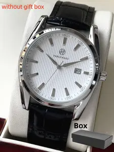 Men's Fashion Casual Business Sports Watch, Dial Calendar Display, Stainless Steel Case, PU Leather Strap, 50m Waterproof, Luxury Design, Quartz Watch