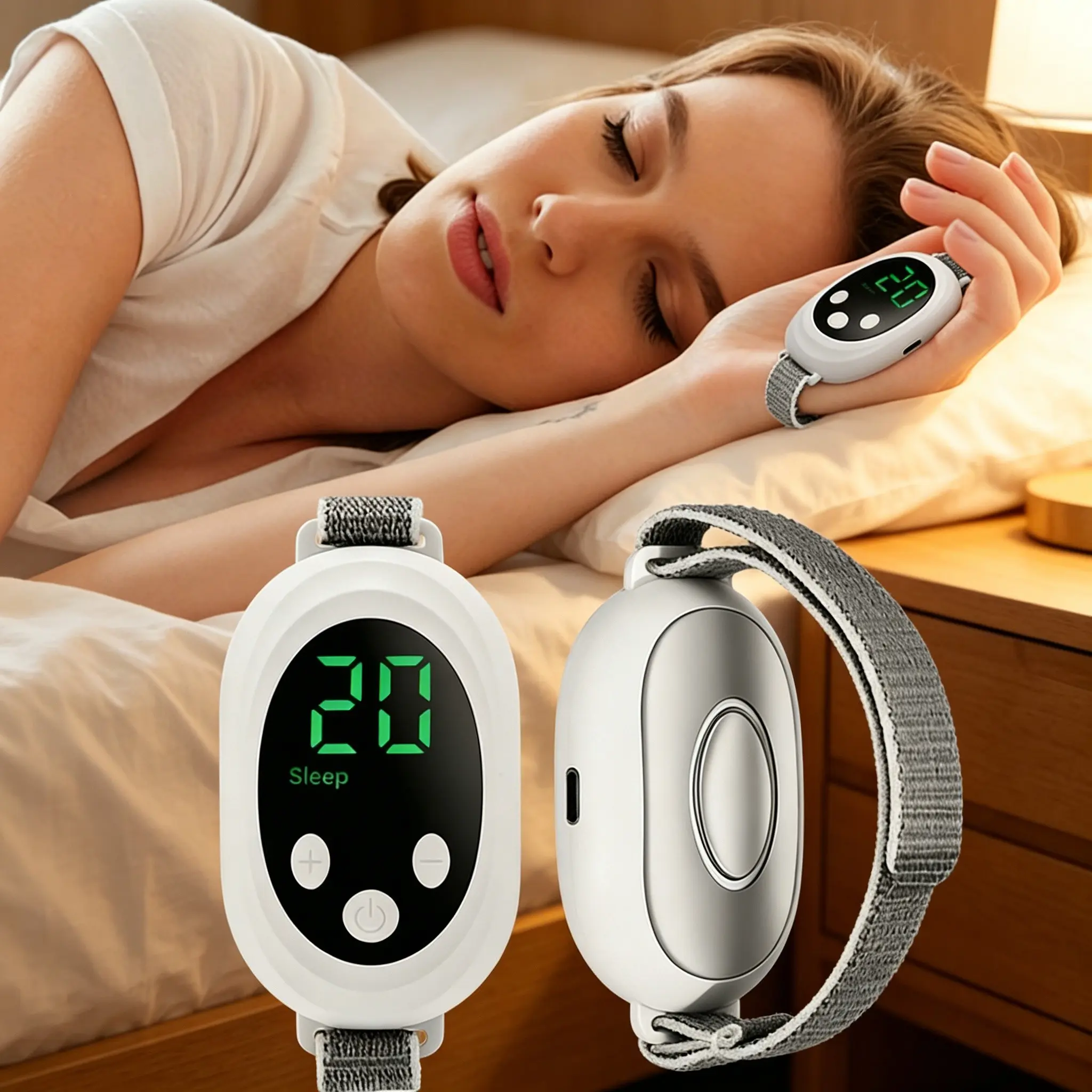 Handheld Sleep Aid Device, 20 Settings, Adjustable Relaxing, Relaxation Aid, Portable Rechargeable Massage Instrument, Home or Travel Sleep Helper, Compact Design