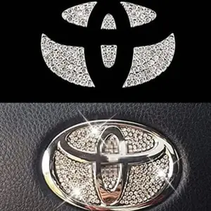 Crystal Diamond Steering Wheel Sticker for Toyota Models, Sparkling Decorative Accessory, Durable Design, Easy Application