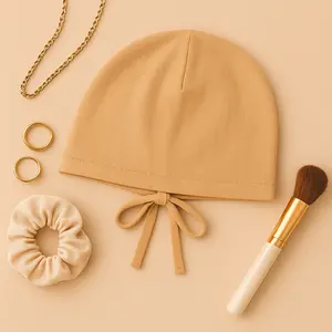 Get A Grip The Grip Cap – Tan Non-Slip Hijab Undercap with Silicone Grip & Tie-Back for Muslims Modesty One Size Fits All