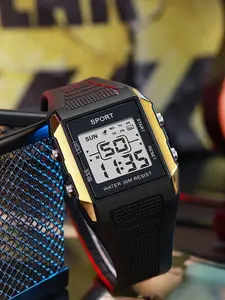Outdoor Sports Electronic Watch for Teenagers, Fashionable Square Multifunctional Alarm Clock, Night Glow LED Display, Student Wristwatch, Trendy Multifunctional Water Resistant Watch, Waterproof Wrist Watch, Digital Wristwatch, Waterproof Watches