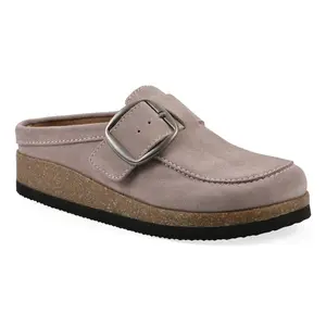 White Mountain Leather Buckle Clogs - Bueno