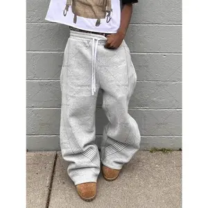 2025 Baggy Men'S Corduroy Sweatpants With Letter And Striped Print, Cozy Fall Vibes, Drawstring Comfort, #         StreetwearStyle #         SeasonalEssentials Casual Menswear Stylish Trouser