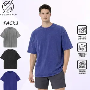 Premium 3-Pack Oversize T-Shirt Bundle – Men’s Oversized Streetwear T-Shirts, Heavyweight Cotton Vintage Wash Tees, Relaxed Loose Fit Casual Shirt Pack, Soft Breathable Fabric for Daily Wear and Summer Outfit