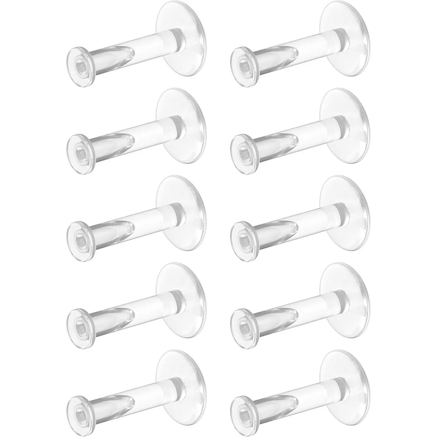 Unisex Hypoallergenic Bioflex Piercing Retainers - Piercing Jewelry, Basic Flat Push-In Plastic Studs for 16G, 18G Piercings, Ear Cartilage, Helix, Ideal for Sports, MRI
