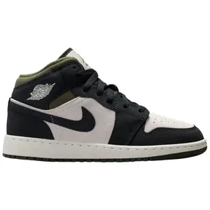 Nike Air Jordan 1 Mid Off Noir Medium Olive Youth Fashion Shoes New