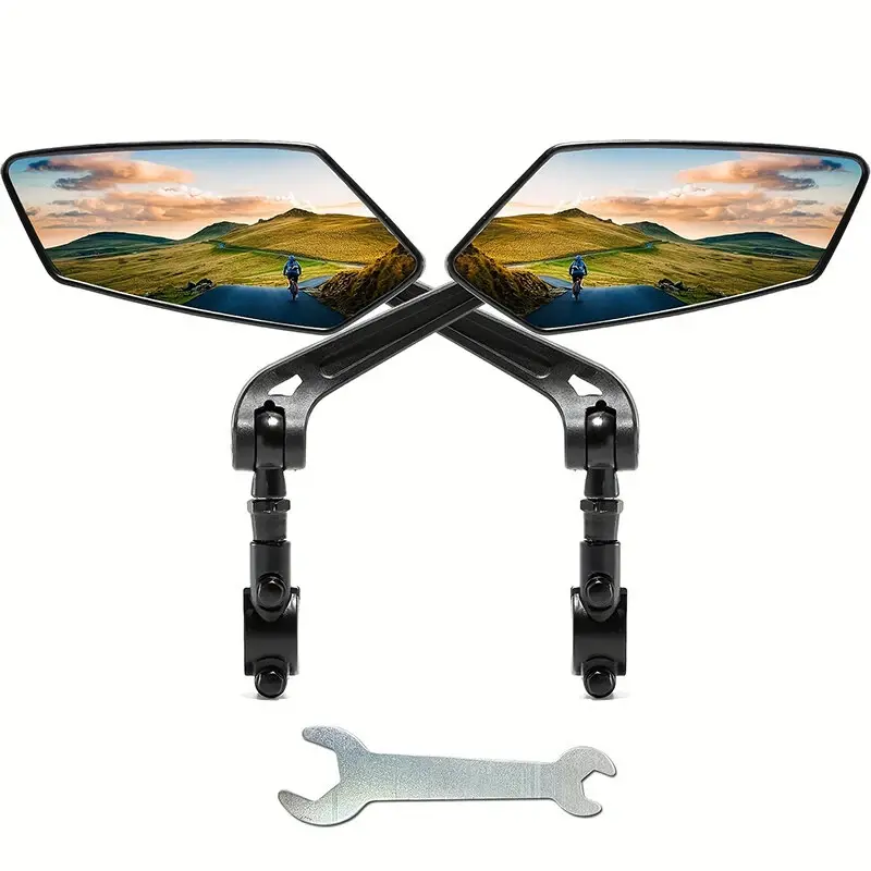ELOOP Mountain bike rearview mirror, electric bike HD flat reflective mirror, riding mirror, glass rearview mirror accessories