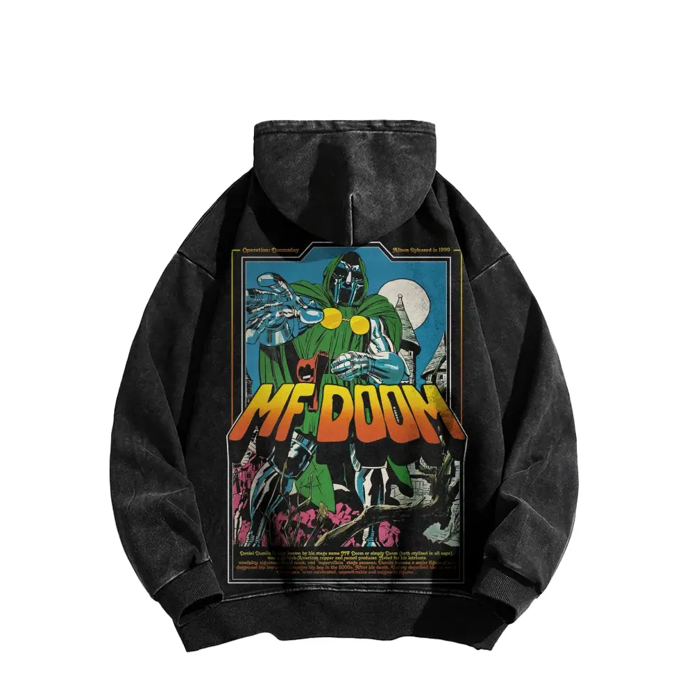 Acid Wash Hoodie, 90s hip-hop street style hoodie, Long Sleeve Cotton Unisex Vintage Hoodie