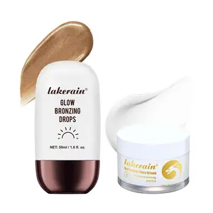 Long-lasting Bronzing Makeup Set, 2 Counts/set Moisturizing Cream & Glow Bronzing Drops, Natural Bronzing Makeup Set, Makeup Set for Women