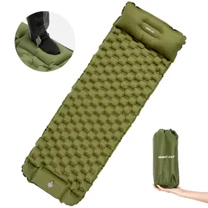 Night Cat Camping Sleeping , Extra Thick 5 Inch Camping Mat, Built-in Foot Pump Inflatable Sleeping ,Compact for Camping BackpackingHiking Traveling Tent, camp gear, road trip ,cot pad, inflation Pump air pillow,Summervibes fathersdaygiftideas