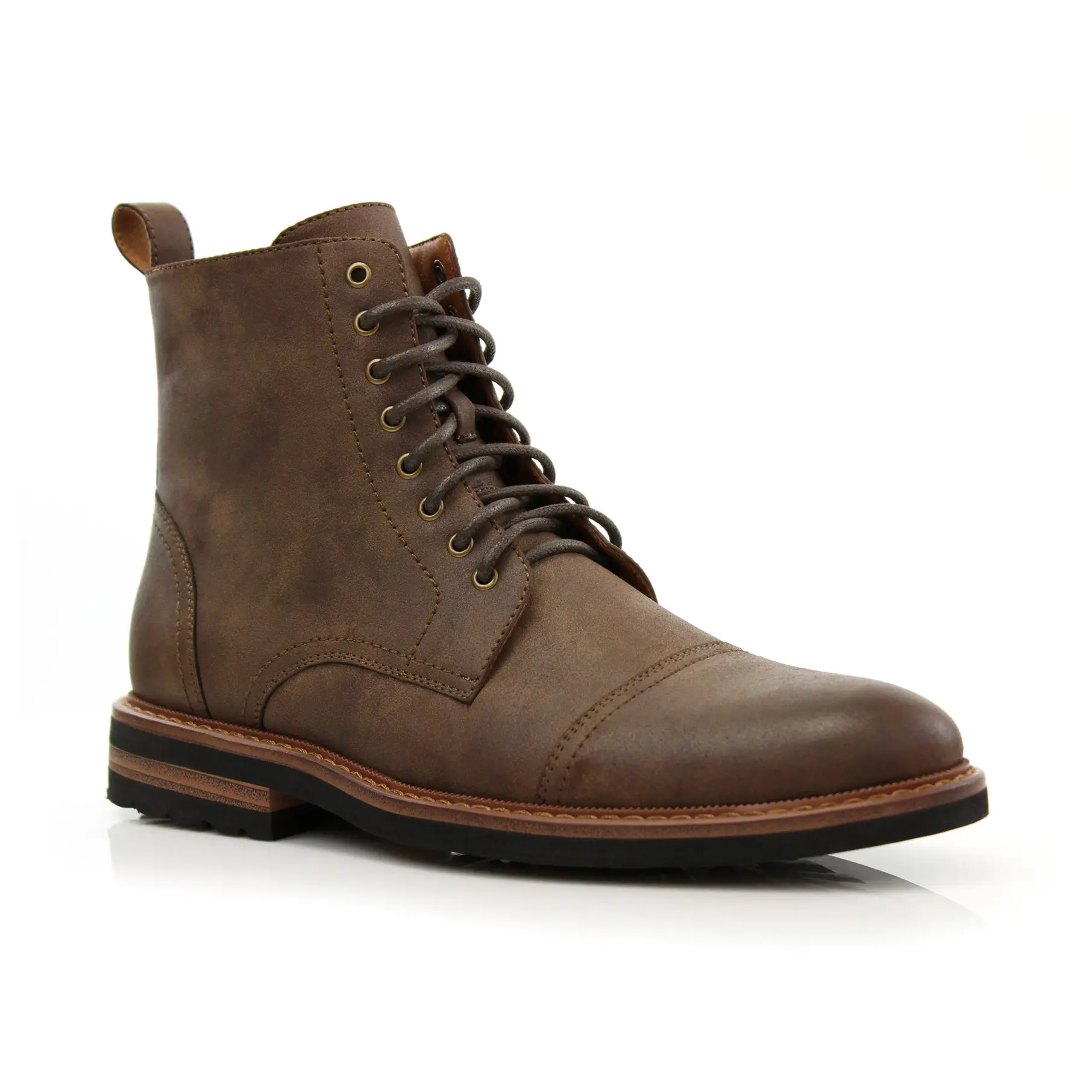 Polar Fox Wright cap-toe derby dress boots, in Mocha, Men's Size 6.5 - 13