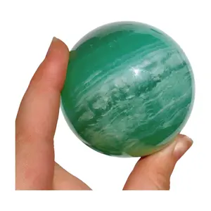 Fluorite Crystal Sphere – Natural Gemstone Ball | ~2 Inch | Green, Purple & Multicolor | Polished Crystal Ball for Display, Meditation & Chakra Work crystals