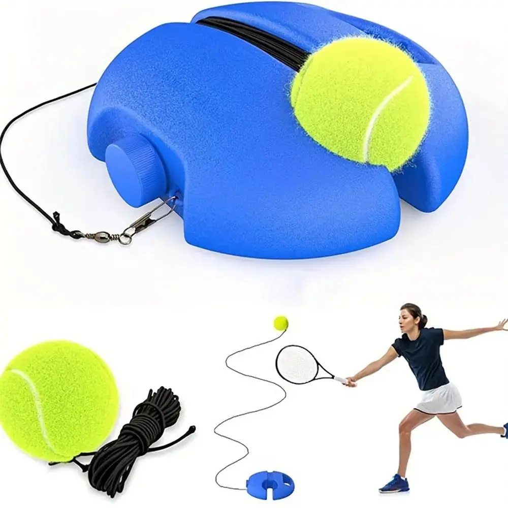 Tennis Trainer Rebound Ball with String Solo Tennis Training Kit Portable Practice Rebounder Equipment Training Tools with Long Elastic Ropes for Adults, Kids, Beginners