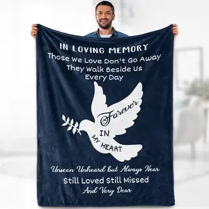 Memorial Sympathy Blanket Gifts for Men Women Memory Blankets for Loss of Loved Ones Bereavement Gift Idea Cozy Bed Couch Plush Birthday Christmas Throw Blanket 50"x60"