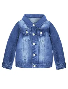 Little Kid Simple Jean Jacket, 3-10T Stone Washed Soft Denim Coat Outfit