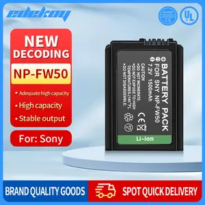 EDEKOY 2X NP-FW50 Replacement Li-ion Battery for Sony Alpha 7 7R 7R II 7S a7R a7S a7R II a5000 a5100 a6000 a6300 NEX-7 SLT-A37 DSC-RX10 DSC-RX10 II III 7SM2 ILCE-7R 7S QX1 5100 6000,  Vlog kit Camera