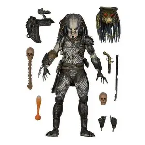 NECA Predator 2 Elder 7 Inch Articulated Action Figure Collectible Toy Gray Back Leader with Accessories for Halloween