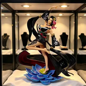 One Piece Wano Kuni Nico Robin Collectible, Figure with Lotus Base，Nico Robin Kimono Form Figure,Nico Robin Wano Collectible Statue, Anime Figure for Fans, Poseable PVC Collectibles