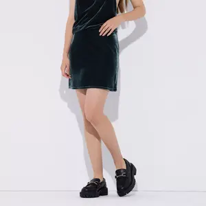 Women's Velvet Mini Pull-On Skirt - Wild Fable Blue S